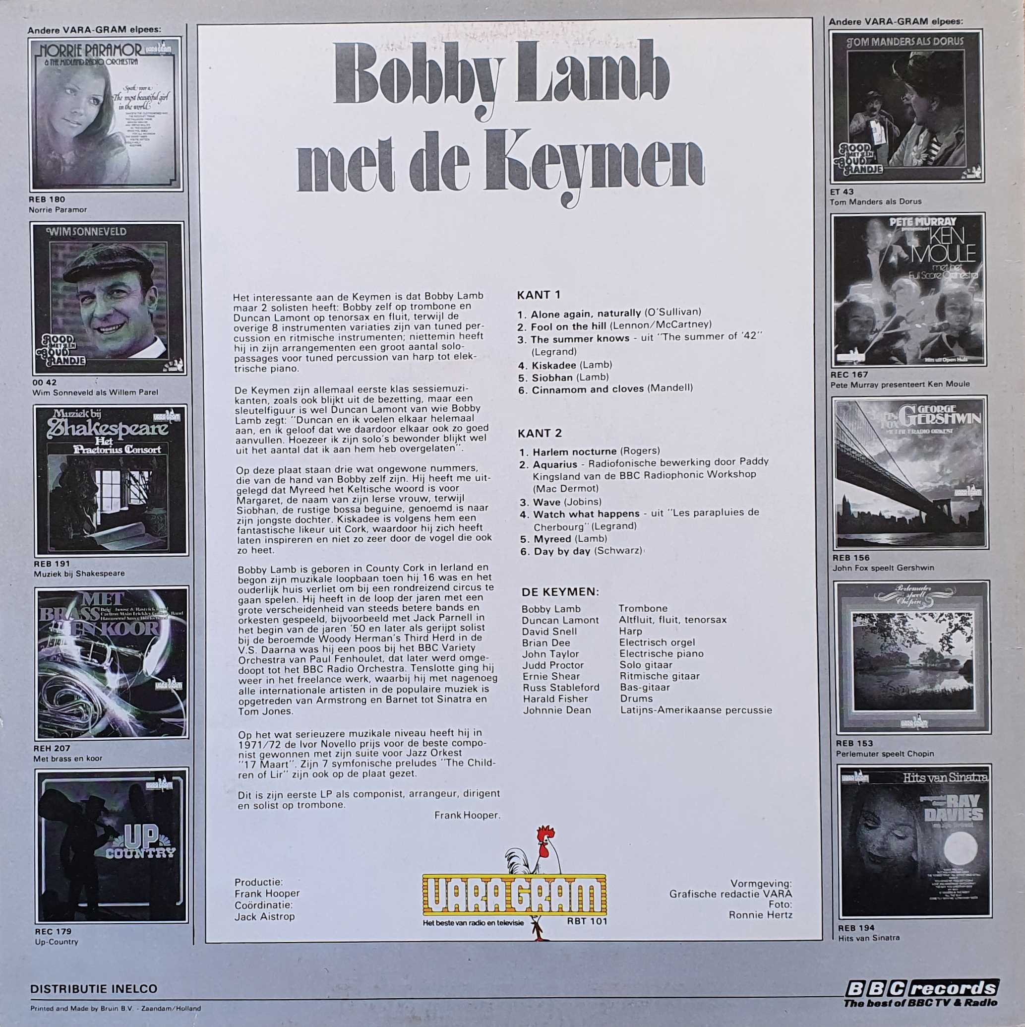 Picture of RBT 101-iD Bobby, Lamb met de Keymen by artist Various from the BBC records and Tapes library